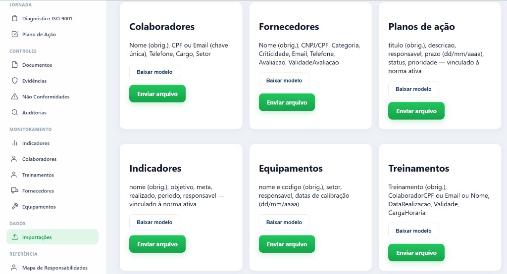 Captura de tela: Importações